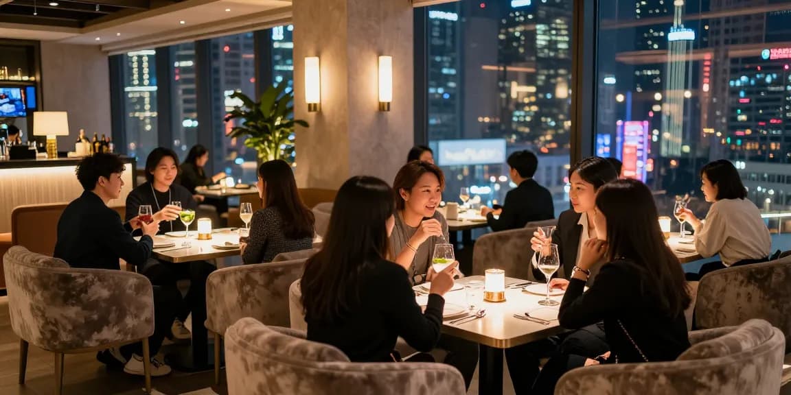 강남쩜오 고급 유흥 공간에서 고객들이 품격있게 즐기는 모습