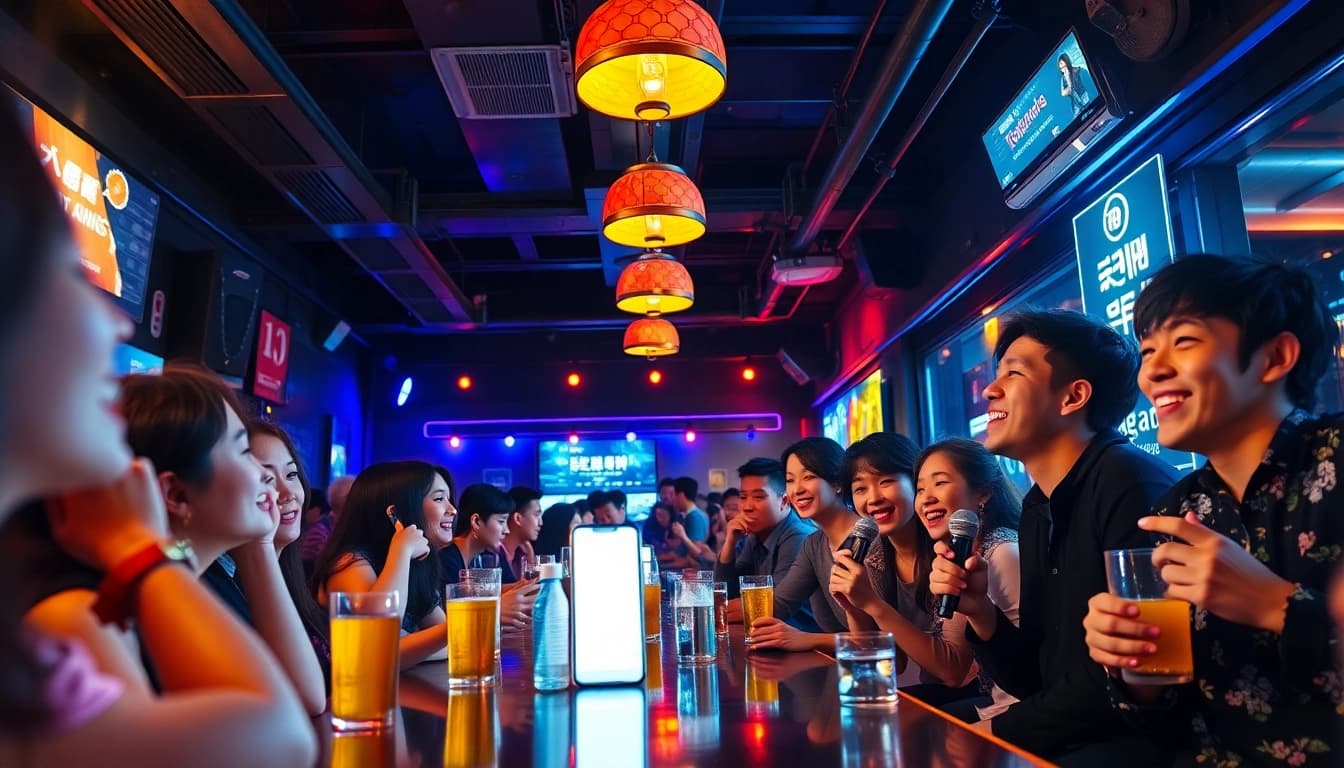 즐거운 손님들이 나이트라이프를 즐기는 활기찬 노래방에서 제주도유흥을 경험해보세요.