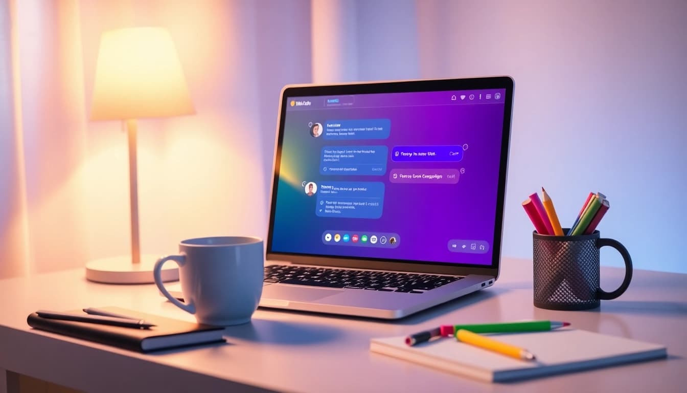 Engaging chat environment showcasing sex chat AI interaction on a laptop.