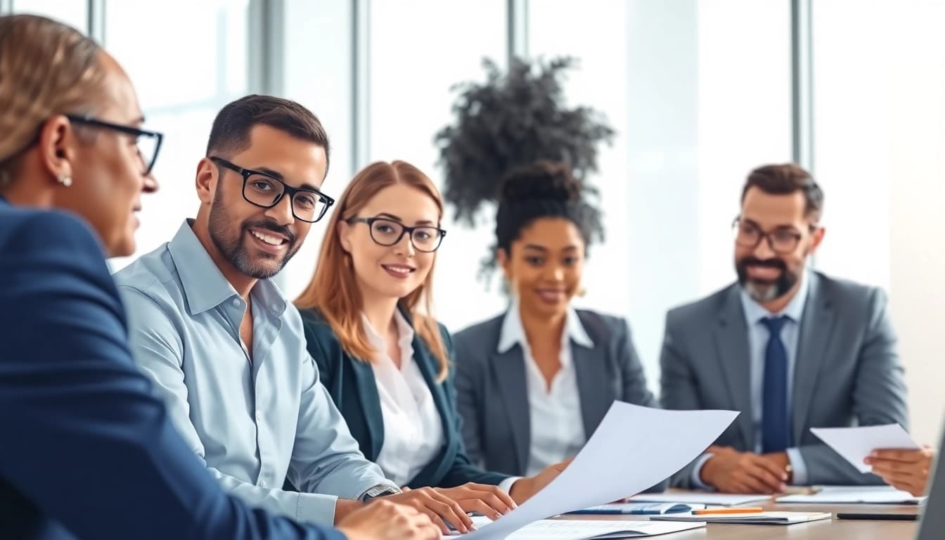 Consultants analyzing FCPA/DCAA/Flowdown/ITAR/EAR compliance strategies in a meeting.