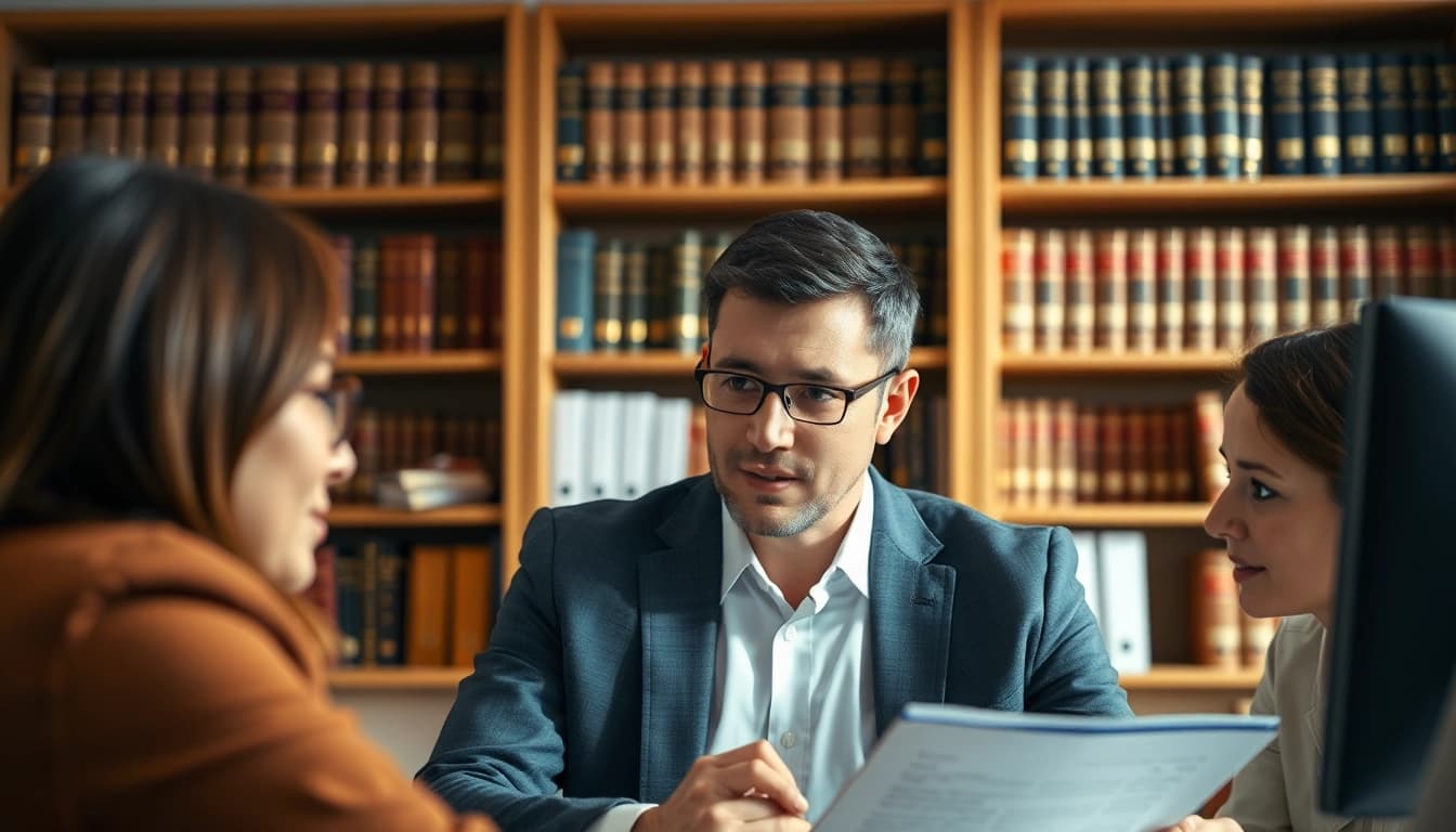 Clearwater truck accident attorney advising clients in a professional office environment.