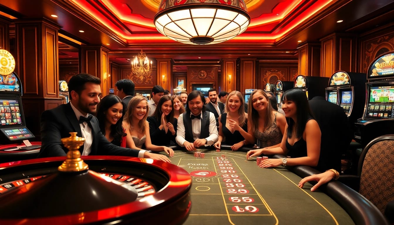 Players engaging in an exciting casino atmosphere while referencing hidden wiki for gambling insights.