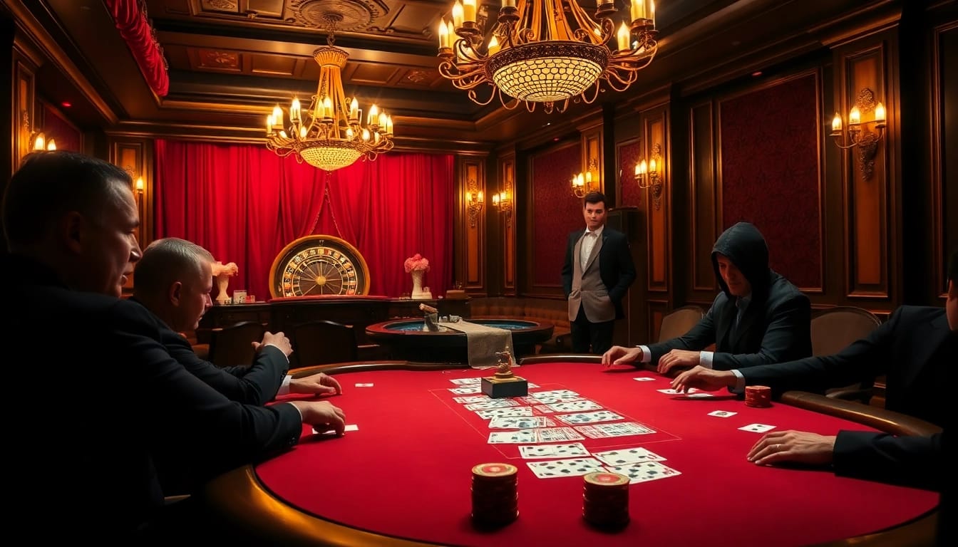 Exciting gambling scene depicting Truyên ma kinh dị elements in a luxurious casino atmosphere.