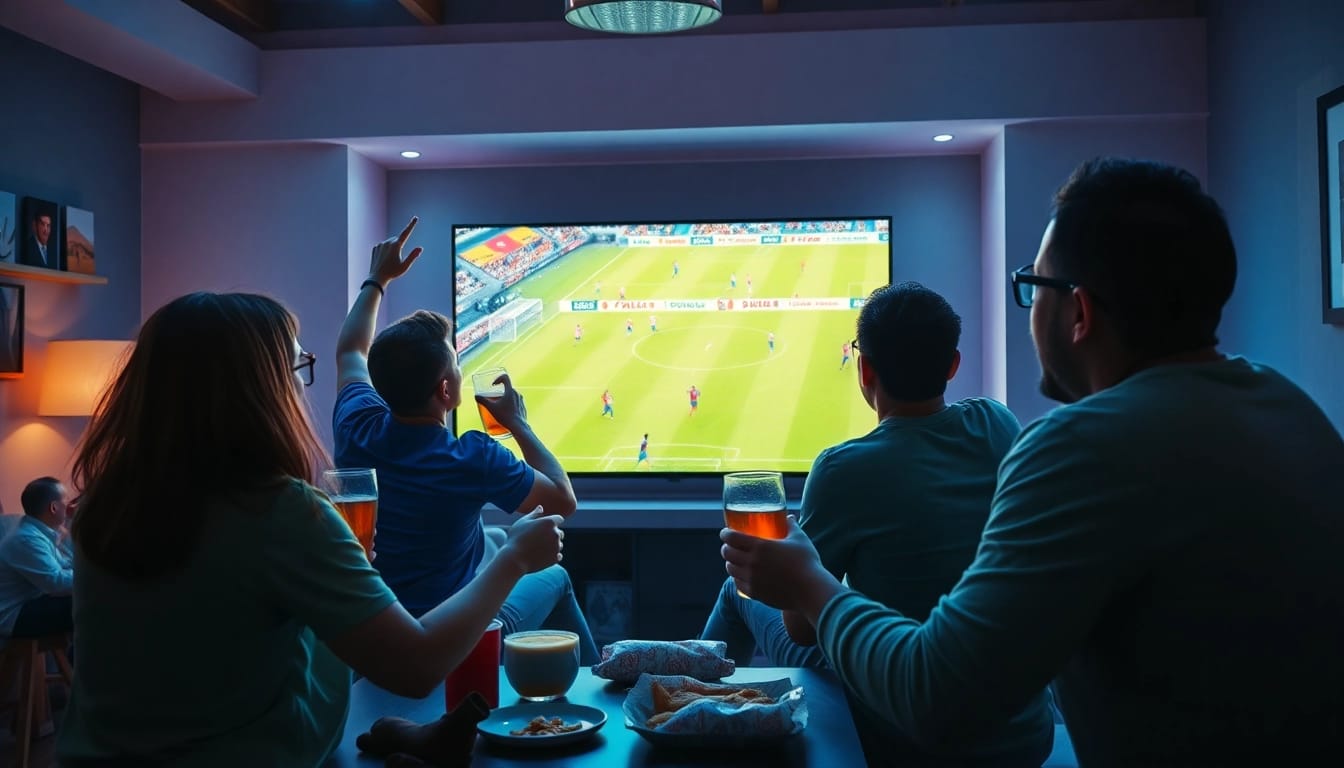 Engaging fans watching soccer live on socolive.com.co, showcasing excitement and community.