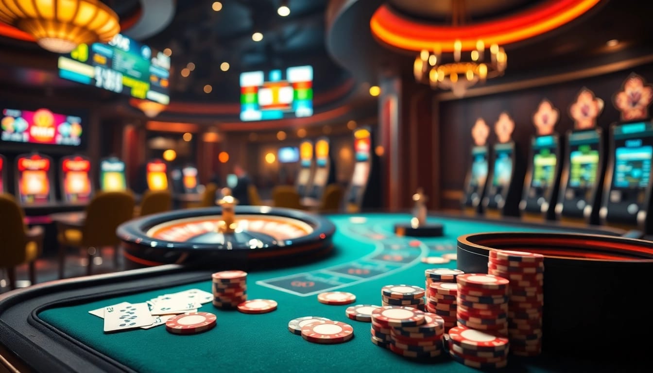 The dynamic gaming atmosphere of luongsontv60com showcases vibrant casino elements and digital betting features.