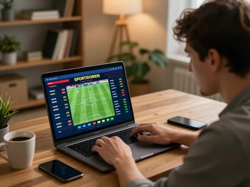 Person engaged in live sports betting on Bongdalu, showing betting odds and dynamic match updates.