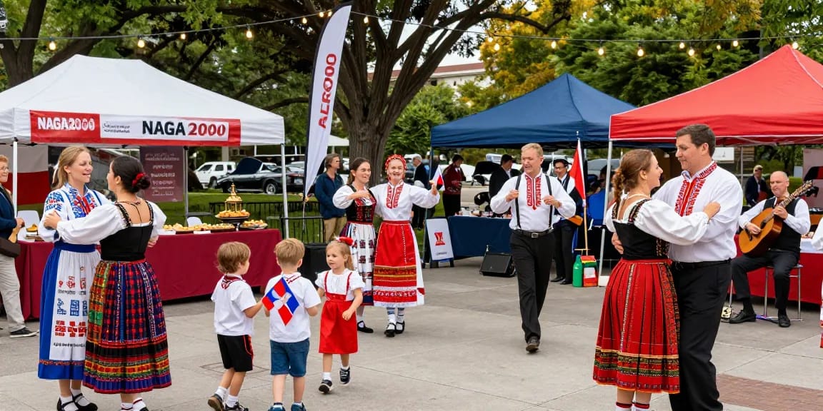 Polish community celebrating vibrant cultural event at NAGA2000 in San Francisco, embodying tradition and unity.