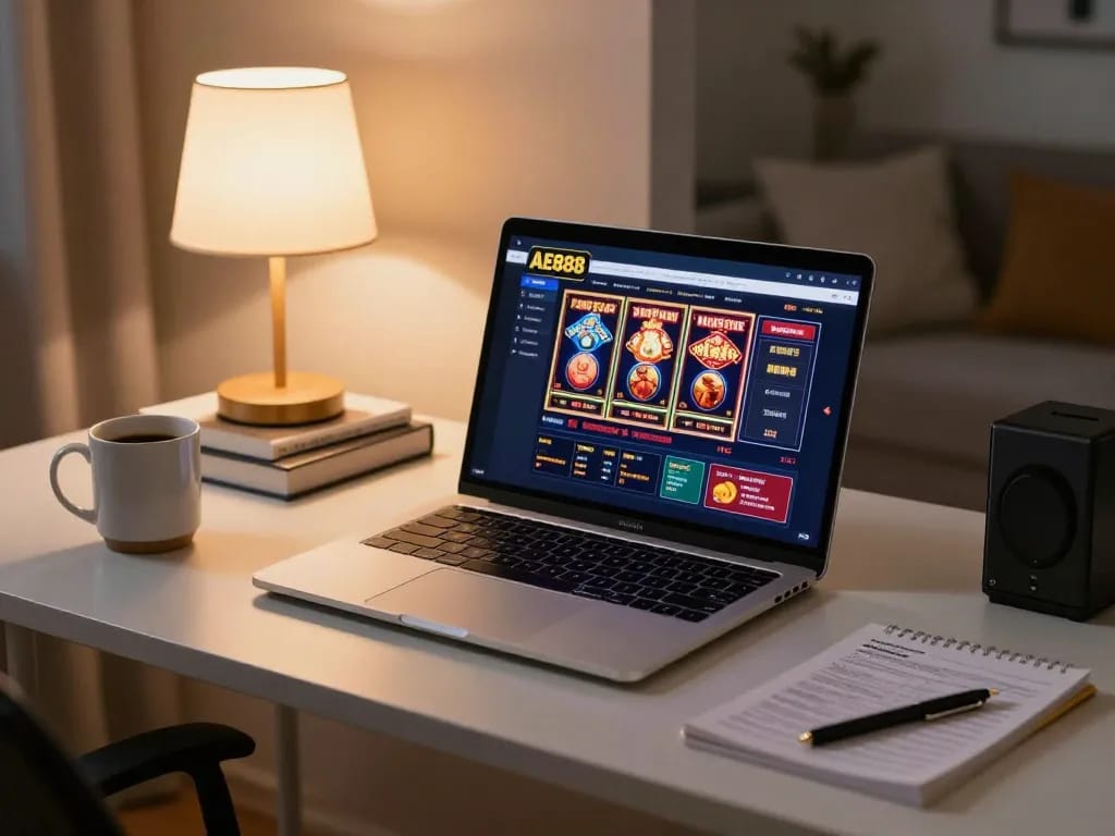 Engaging online gaming scene showcasing AE888 casino interface with vibrant games.