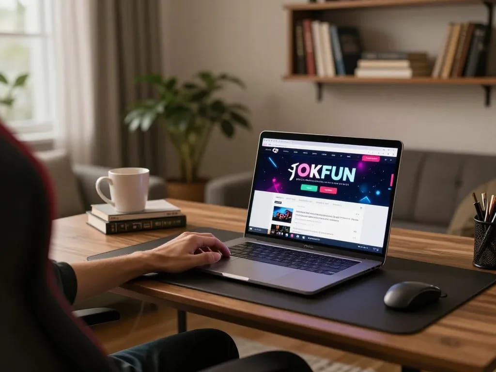 Engaging with the OKFUN betting interface for an immersive online gambling experience.