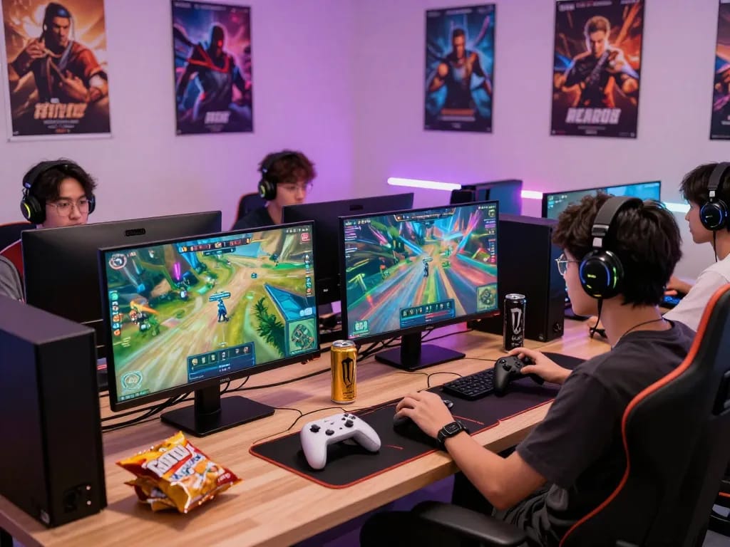 Exciting online gaming scene showcasing go88 platform with vibrant graphics and dynamic setup.