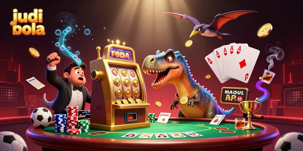 judi bola players strategizing under colorful casino lights with jackpot excitement