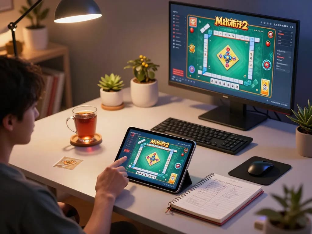 Engaging scene of a player enjoying Mahjong Ways 2 online, highlighting a cozy gaming atmosphere and strategic play.