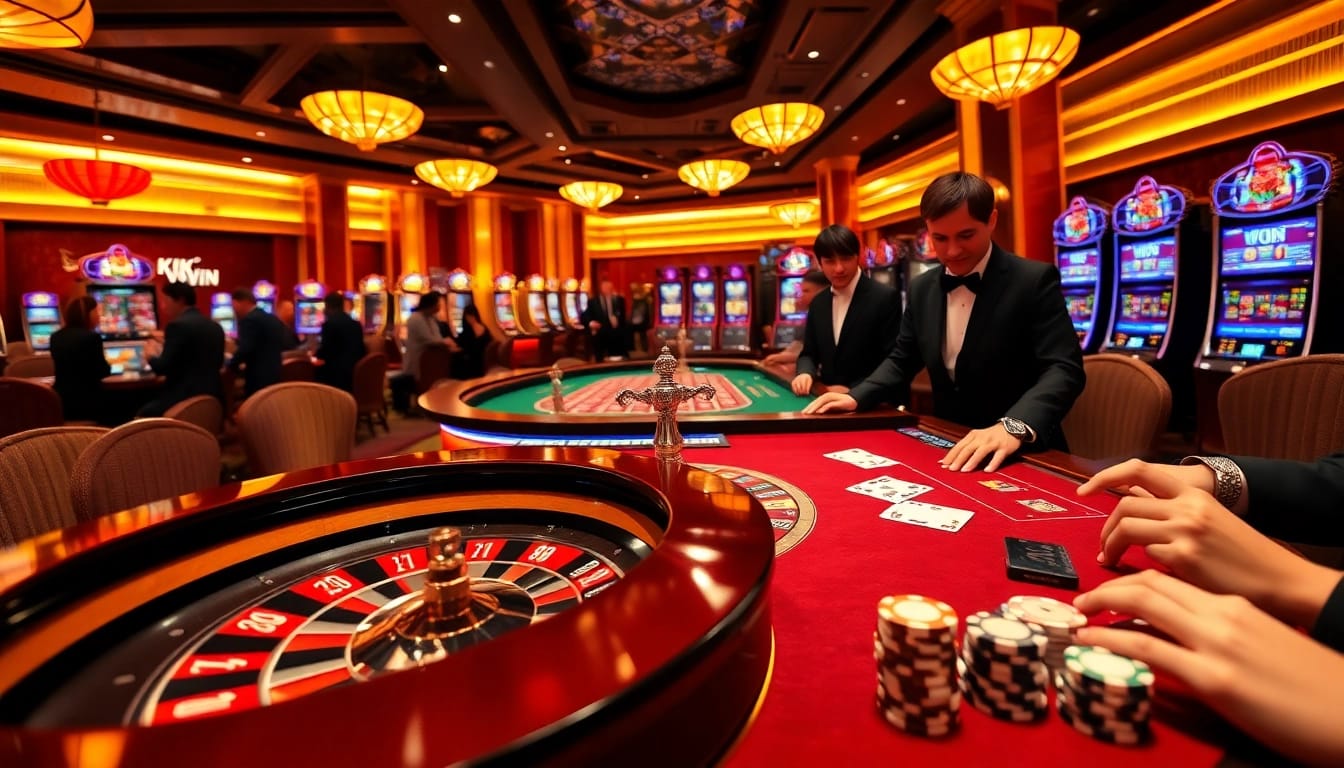 Experience the excitement of KKWIN VIN with vibrant casino tables and dynamic gameplay.