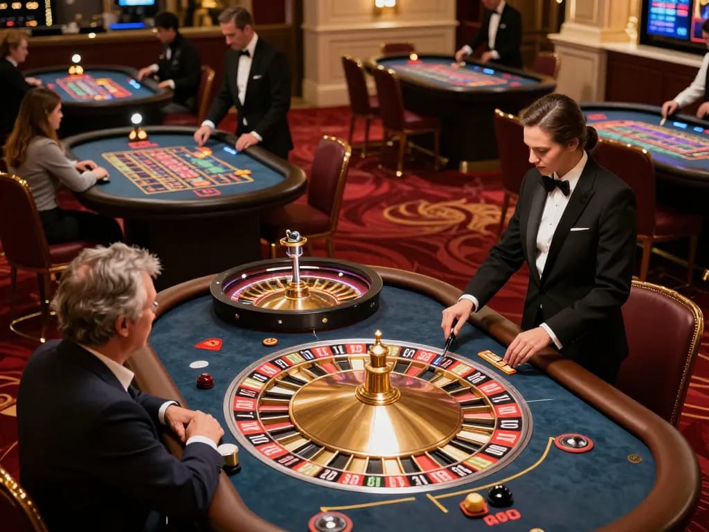 Players enjoying roulette at s666 casino, vibrant and luxurious atmosphere enhancing the gaming experience.
