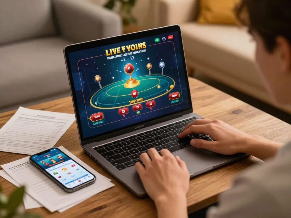Player enjoying a thrilling game on Vuabet88 while strategizing with notes and a smartphone.