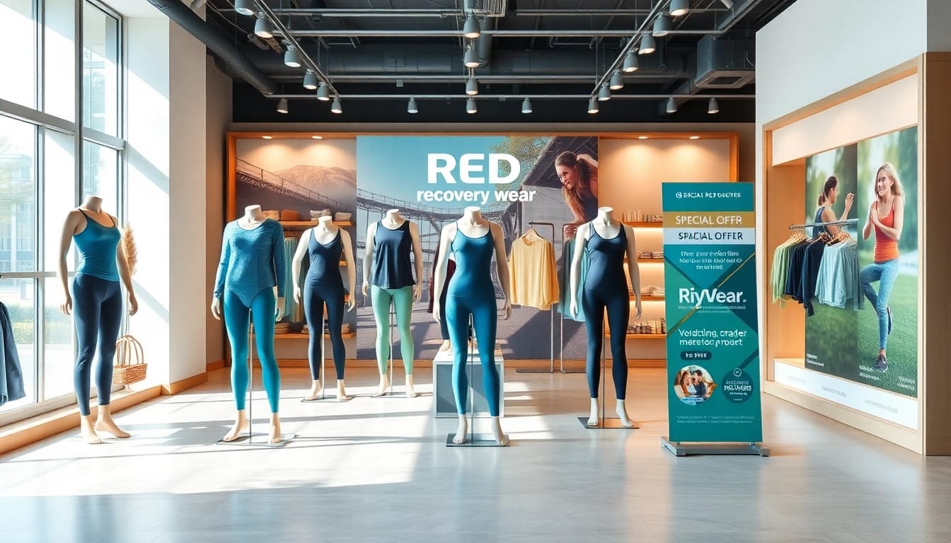 多様なサイズと特別オファーを備えた小売店舗でReDリカバリーウェアを体験する