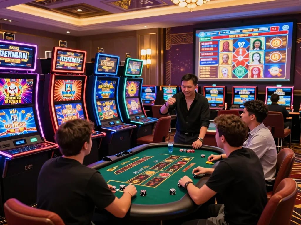 Exciting gaming experience at ligasedayu online casino with vibrant atmosphere and enthusiastic players.