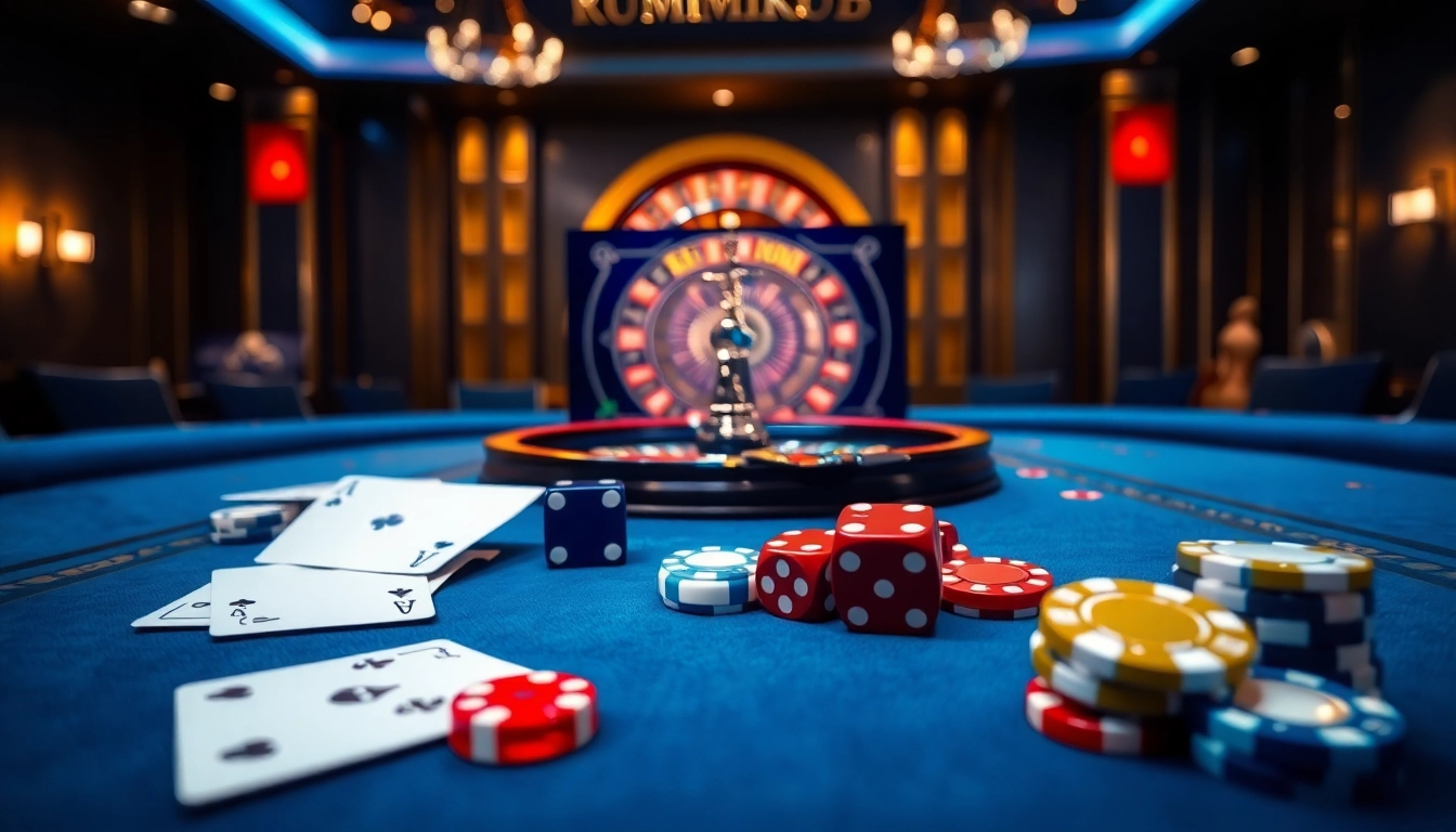 Experience רמיקוב אונליין excitement in a luxurious casino setting with vibrant gaming elements.