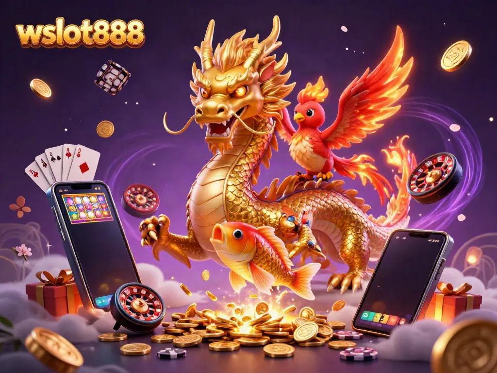 Menangkan jackpot dengan wslot888 saat mengendalikan naga emas dan ikan koi beruntung!