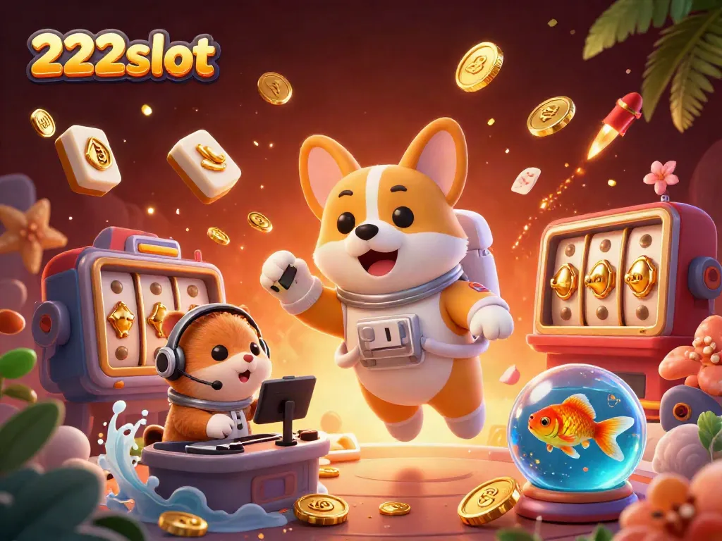 Permainan slot online yang menarik di 222slot dengan karakter lucu dalam kasino luar angkasa.
