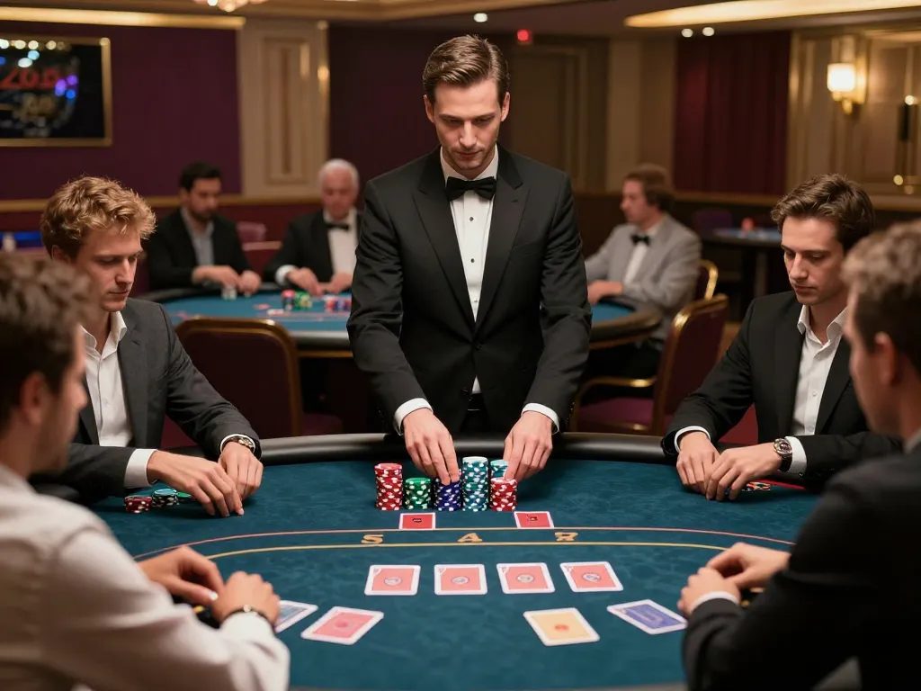 Players enjoying a thrilling poker game at bk8 live casino, showcasing excitement and strategic betting