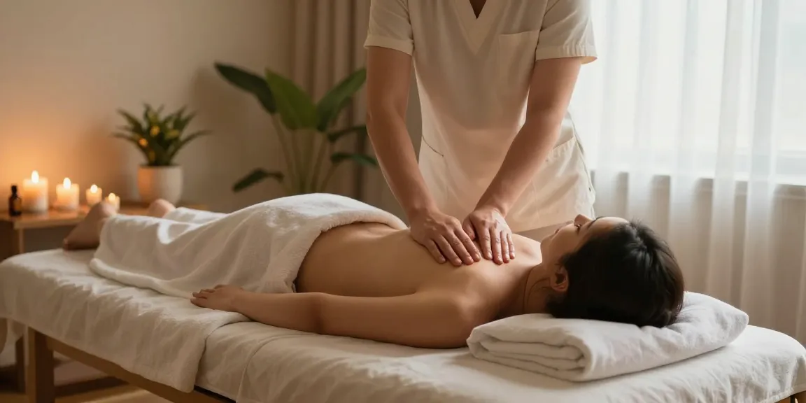 마사지 치료를 위한 편안한 스파 환경에서의 스웨디시 마사지 모습
