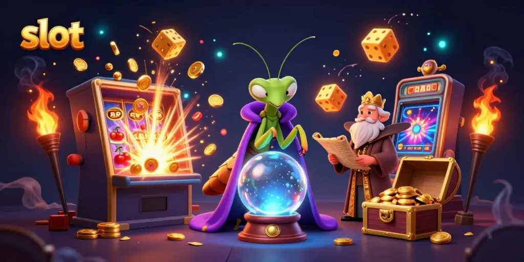 Menangkan hadiah besar dalam permainan slot dengan jackpot yang meledak, simbol keberuntungan, dan suasana magis.