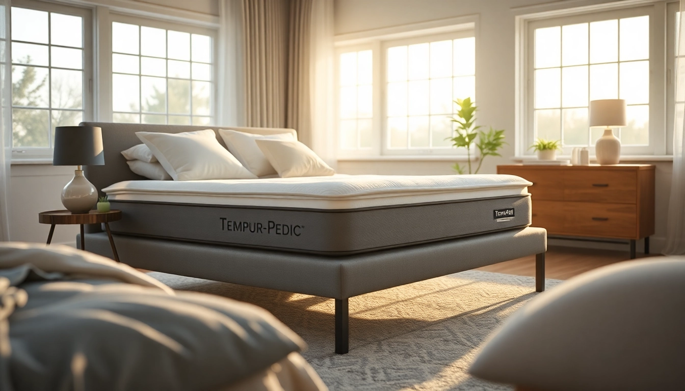 Experience comfort with the Tempur-Pedic Tempur-Adapt mattress featured in a cozy bedroom.