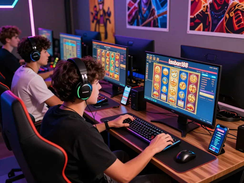 Momen permainan yang menarik di platform slot online laoban188 menunjukkan pemain yang terlibat dalam gameplay yang dinamis.