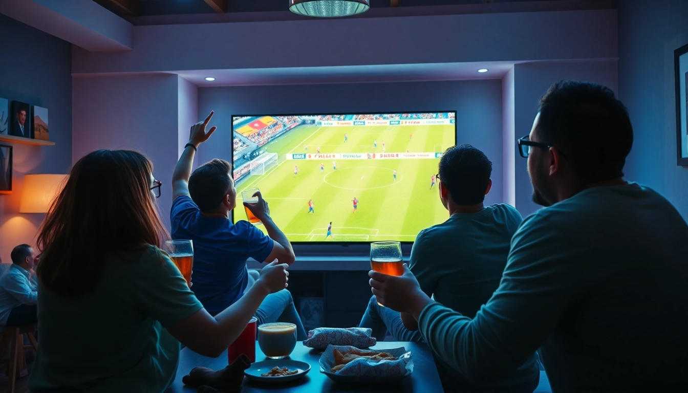 Engaging fans watching soccer live on socolive.com.co, showcasing excitement and community.