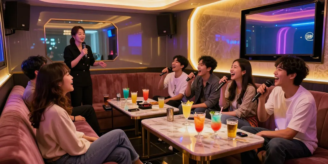 인천쓰리노에서 손님들이 즐거운 술자리와 노래를 부르는 모습