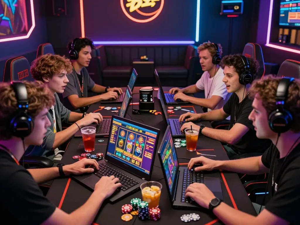 Experience the excitement of vegasslot77 with friends in a vibrant gaming room.