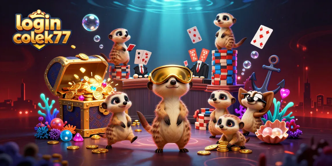 Engage with the exciting world of login colek77 in this vibrant 3D cartoon casino scene.