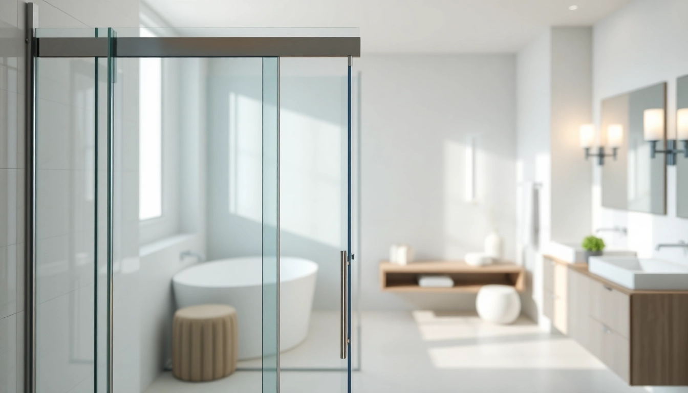 Explore the stylish sliding shower doors enhancing a modern bathroom's elegance and functionality.