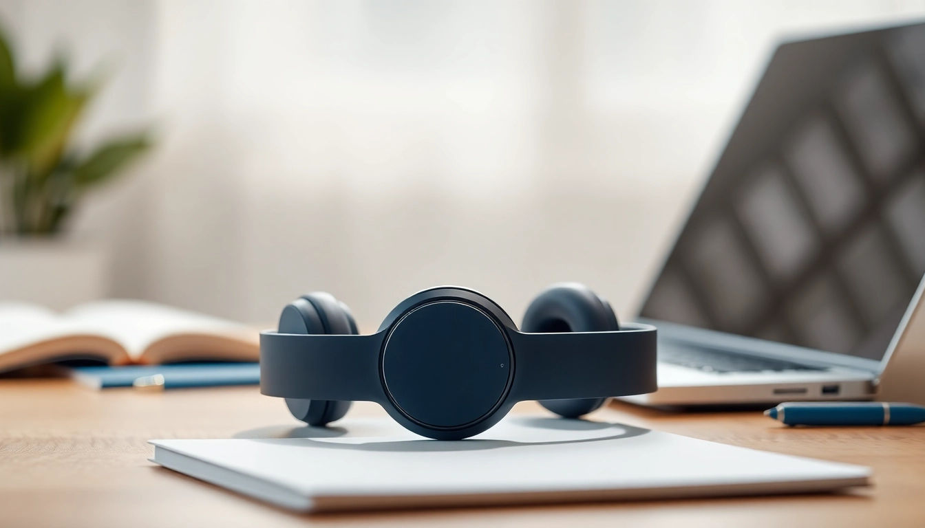 Showcase of Bone X2 Bone Conduction Headphones on a desk, highlighting their sleek design and advanced features.