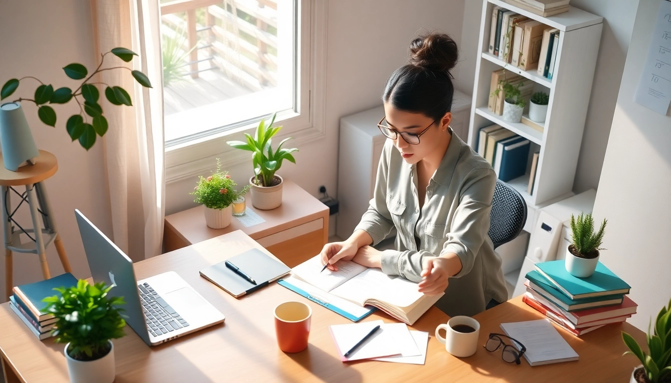 Pay someone to take GRE for me, a focused student studying in a cozy office.