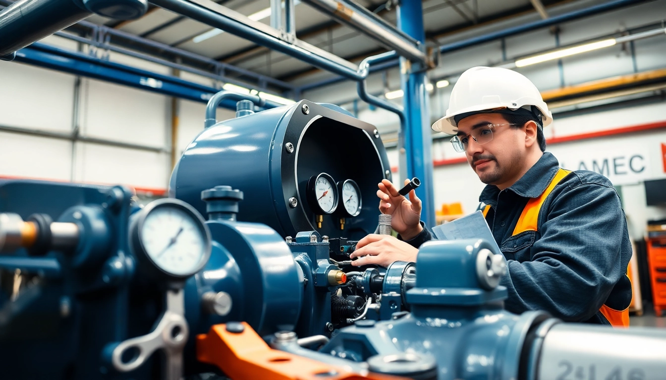Technician conducting hydraulic system maintenance, showcasing fluid checks and repairs.
