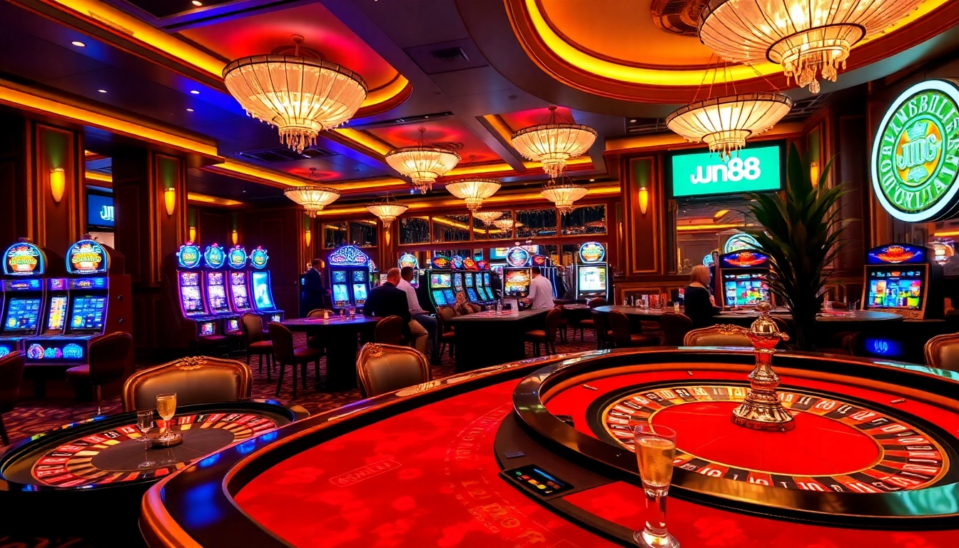 Experience the excitement of gambling at https://jun88pl.com/ featuring luxurious casino elements.