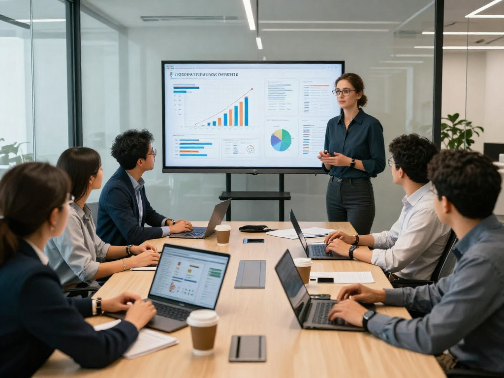 Bardya Ziaian ABC Capital leading a dynamic team meeting in a modern tech office, showcasing collaboration and strategic growth.