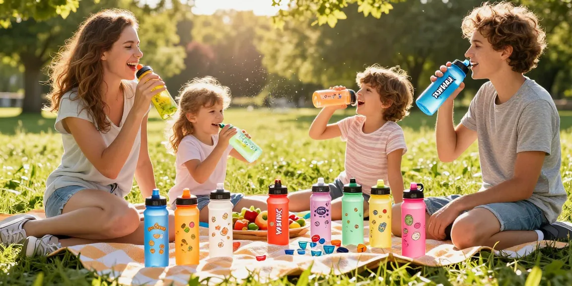 Enjoying flavored water without additives at a sunny picnic with WAVEX bottles and scent pods.