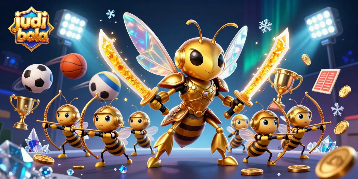 Engage in judi bola with dynamic sports elements and heroic hornet characters.