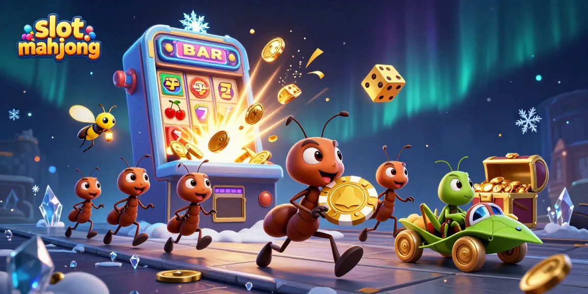 Engage with slot mahjong as playful ants and friends embark on a heist for big wins.