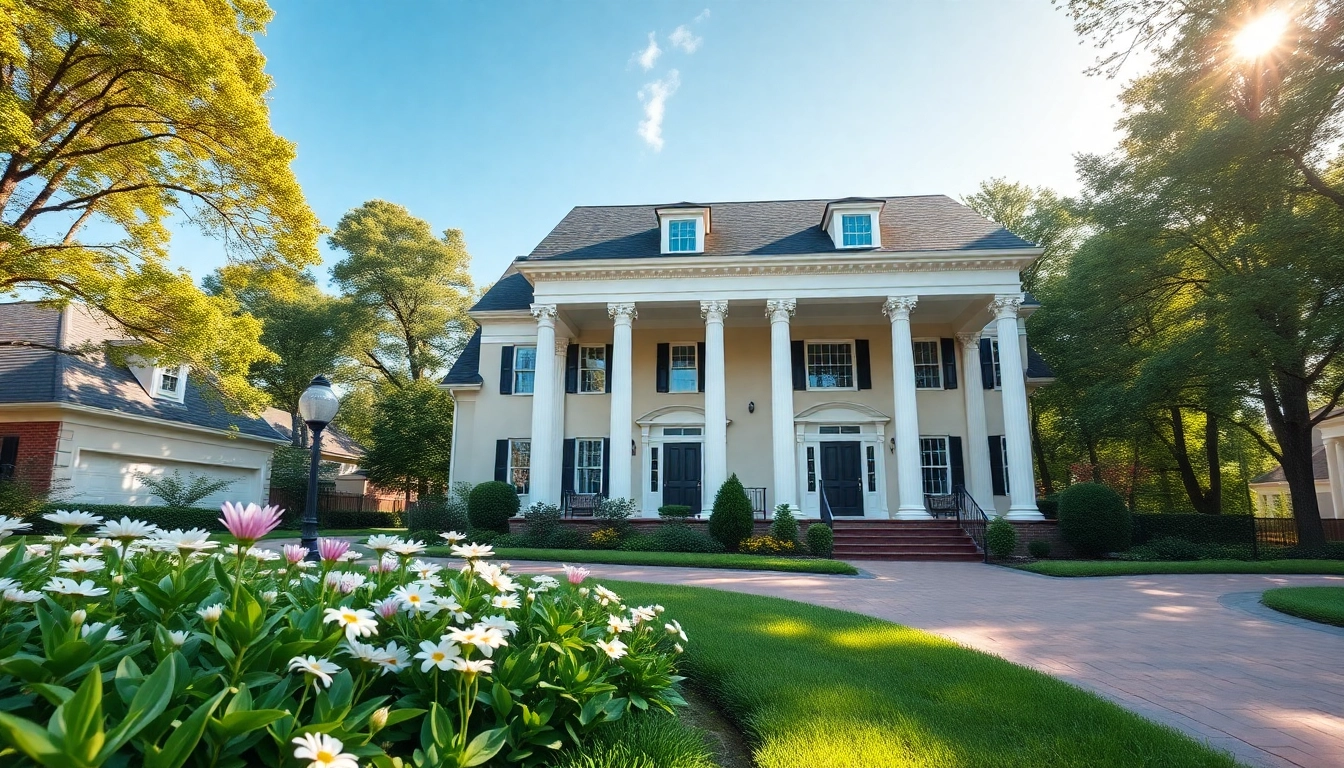 Colonial home new build construction featuring classic architecture and lush landscaping.