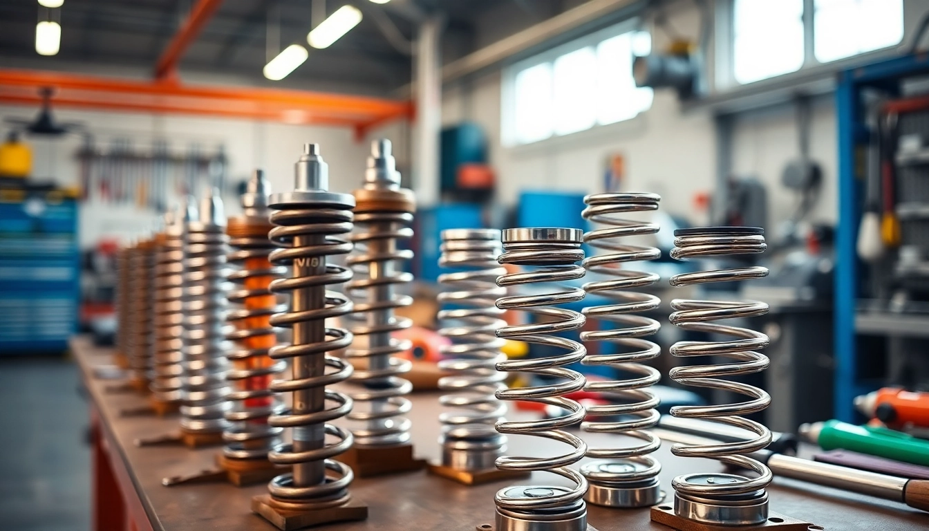 Gas Spring Manufacturer displaying various gas springs in a professional workspace.