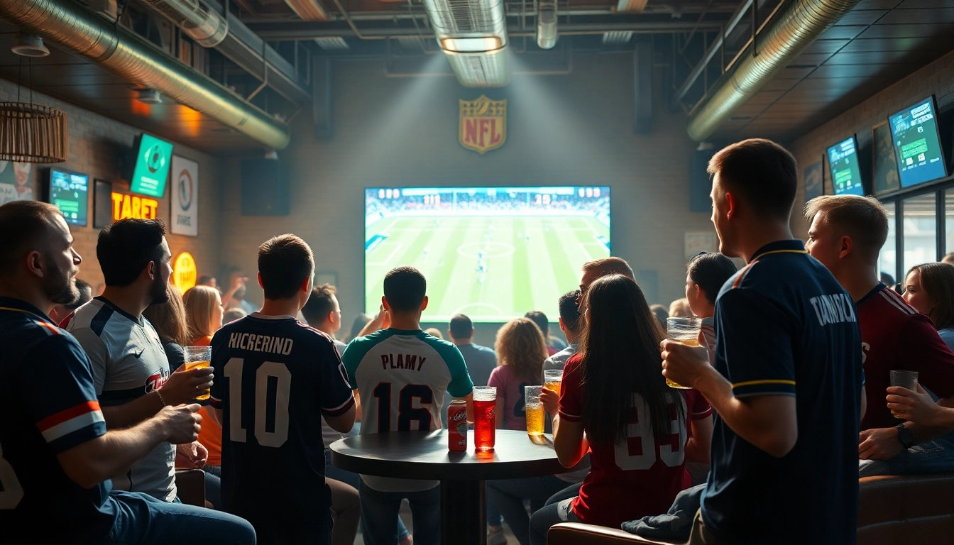 Engaging sports fans enjoying a 토토티비 high-definition match in a vibrant community atmosphere.