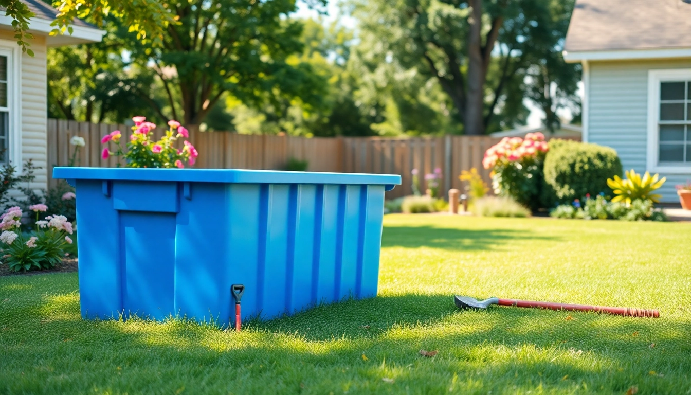 Enhance your space with residential bin rental services, showcasing organization and efficiency in a backyard.