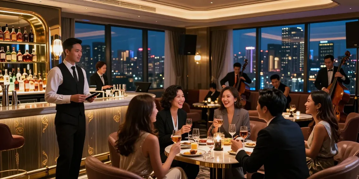 강남구구단의 프리미엄 노래방에서 고급스러운 분위기와 전문 스태프의 서비스를 경험하는 모습