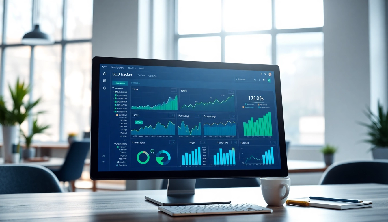 Visualize the dynamic metrics of an SEO Rank Tracker in a modern analytics workspace.