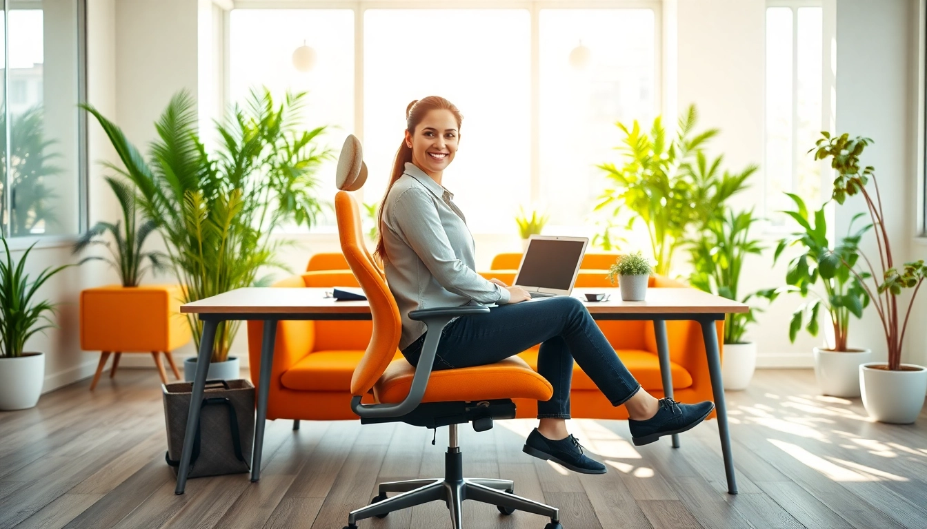 Enhancing posture support while demonstrating ergonomic seating in a modern office.