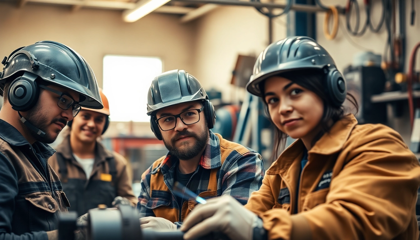 Students honing skills at a trade school in Tennessee, engaged in practical training.